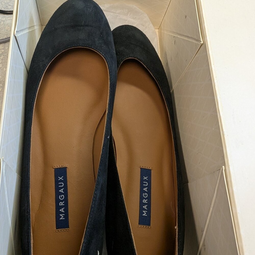 Margaux Black Suede Flats